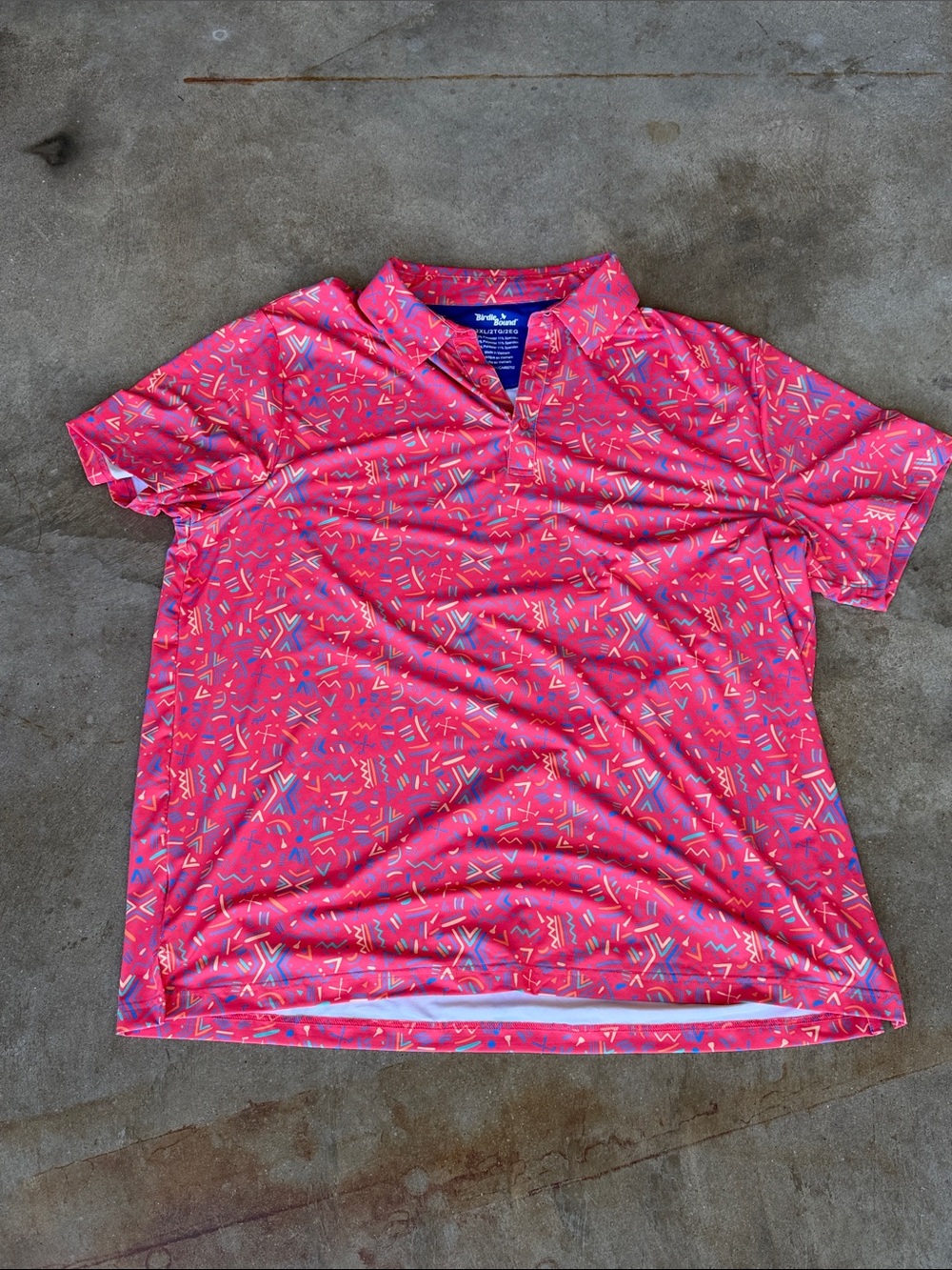 BirdieBound Pink Geometric Short-Sleeve Polo